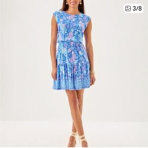 NWT Lilly Pulitzer Danville Dress Sunwashed Blue Citrus Crush